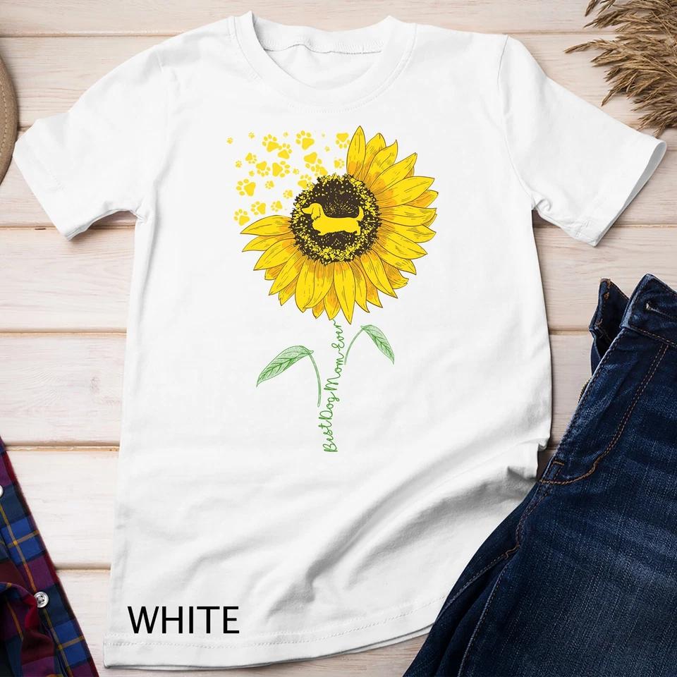 Best Dachshund Dog Mom Ever Pet Puppy Pup Lover Sunflower Unisex T-shirt 7 S