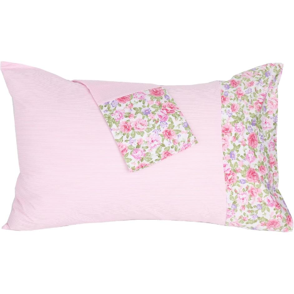 2 Pack Cotton Queen Pillow Cases, Super Soft Pink Striped Pillowcases with Envelope Closure, 20x30Inch 10