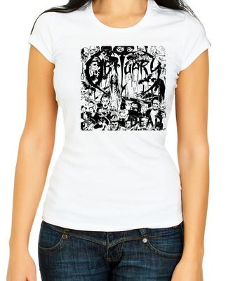 Metal Band Album Cover 3/4 Short Sleeve White Women's T-Shirt F427