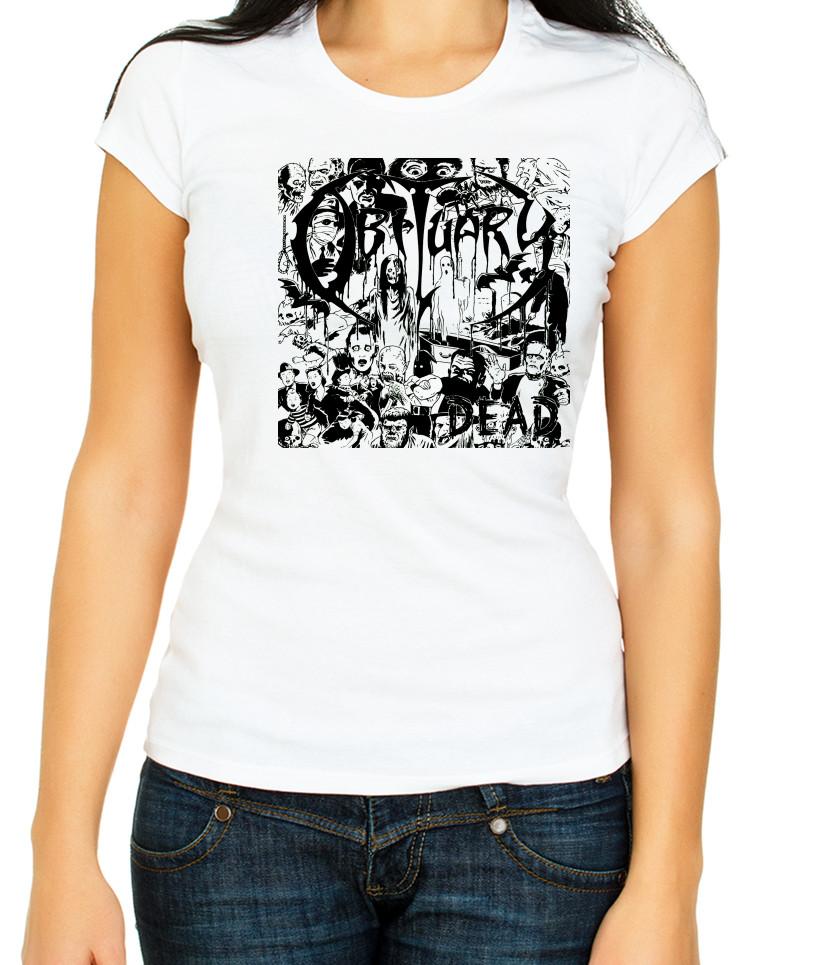 

Metal Band Album Cover White 3/4 Short Sleeve T Shirt Woman F427 2XL