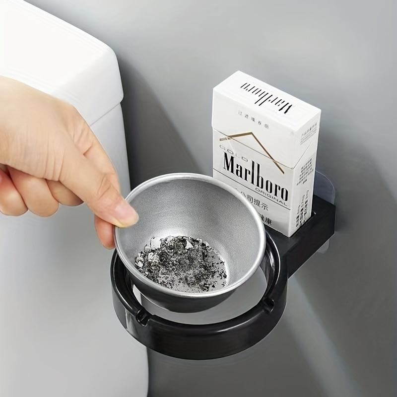 Wall Mounted Windproof Stainless Steel Ashtray Minimalist Design for Home Office Indoor Outdoor Use Smokeless Ashtray