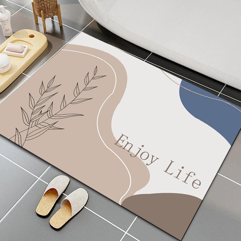 PVC Mat Bathroom Door Mat Absorbent Door Mat Bathroom Anti Slip Foot Mat Quick Drying Floor Mat