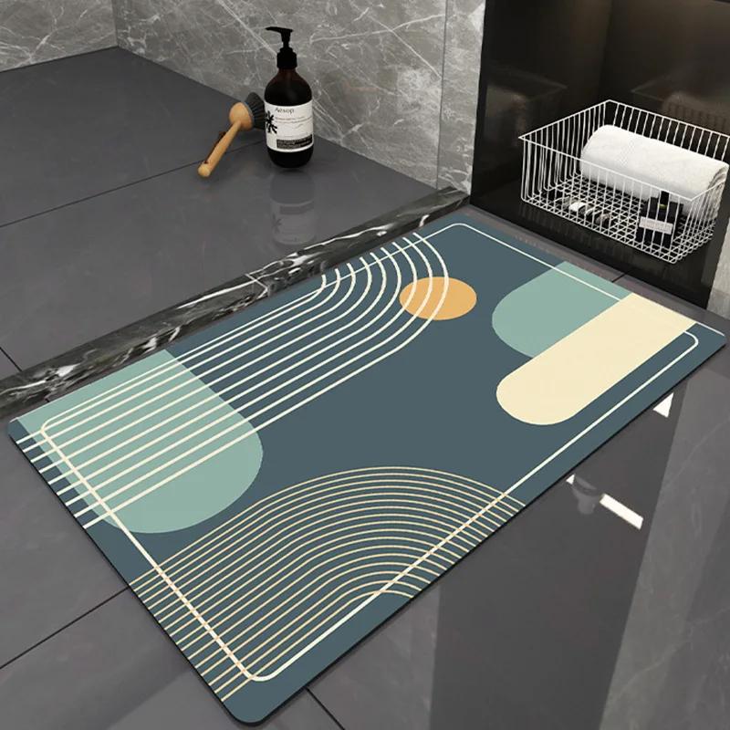 Simple toilet Bathroom floor mat Soft diatom mud Strong absorbent mat Non-slip entry mat Toilet door mat