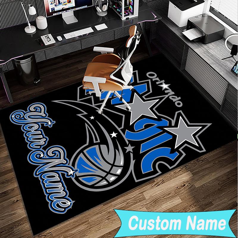 Custom Name Rug Orlando basketball Team Area Rug Suitable for Indoor And Outdoor,Carpets for Homes, Offices,Living Rooms,Home Decor,Christmas Gift