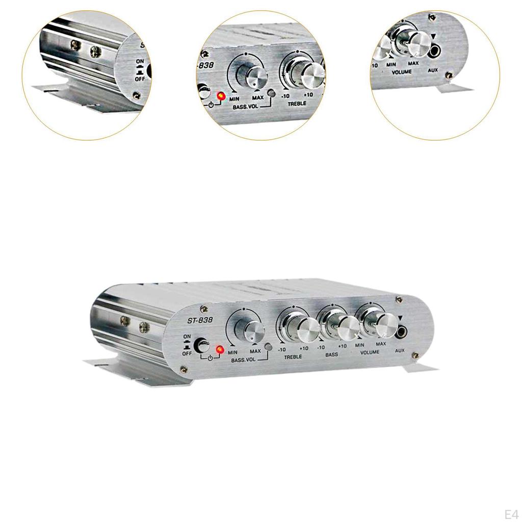 12V 80W X 2 Mini Amplifier Heavy Duty Professional 2.1 Channel Power Sound for