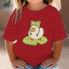 Duck In Frog Hat Cartoon Tshirts for Girl Boy Cute Duck Graphic Casual Tops Kawaii Animal Tee Cute Duck Design Toddler Wear