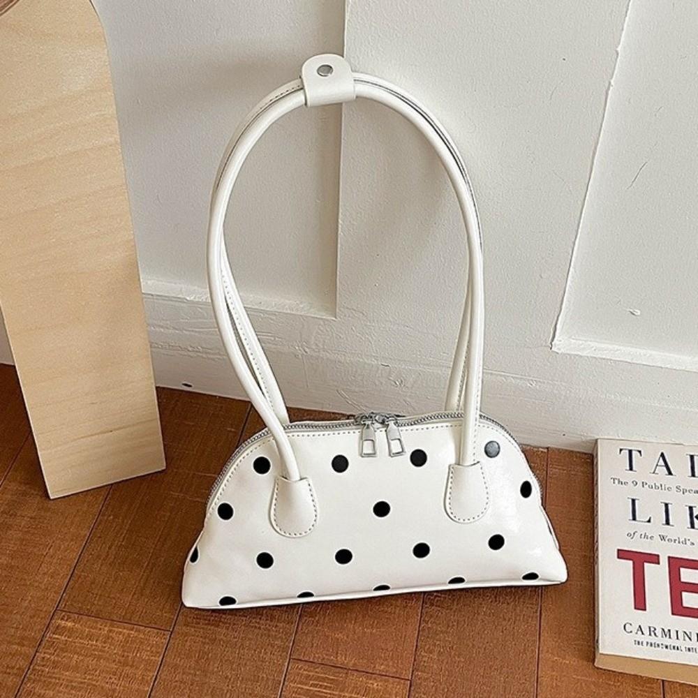 Lightweight Leather Underarm Bag Small Size Commuting Bag Y2K Polka Dot Shoulder Bag Women