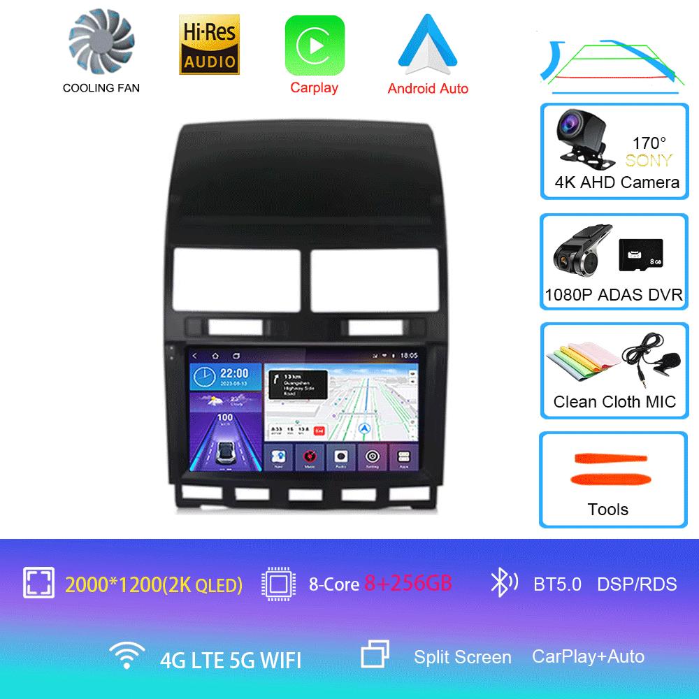 Car Radio Android 14 Carplay Auto For Volkswagen Touareg GP 2002 - 2010 Navigation GPS Multimedia Player Stereo Video wifi+4G BT