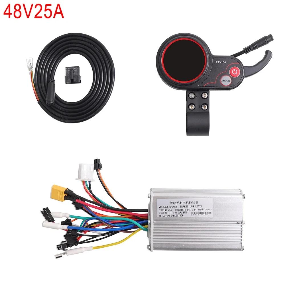 48V 20A 25A Bürstenloser Motor Sinuswelle TF-100 LCD-Display 6-Pin Universeller Controller Gasgriff-Kit Für kugoo M4 Elektroroller