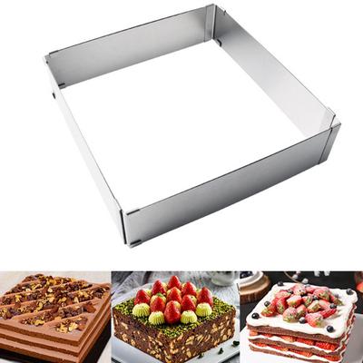 Roestvrij Staal DIY Taartsnijder Breedte Verstelbaar Vierkante Rechthoek Vorm Mousse Ring Keuken Bakken Koken Gereedschap Taartvormen