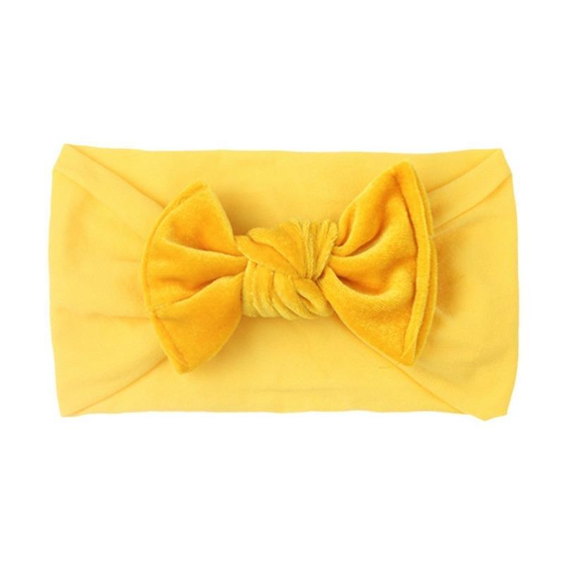 

New solid color bow baby headscarf, European and American children s nylon headband, summer thin baby hair accessories