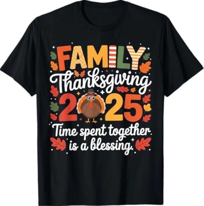 Family Thanksgiving Matching Family 2025 Thanksgiving Crew T-Shirt 4XL