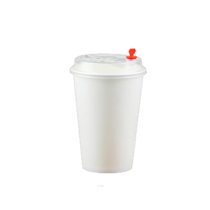 

Disposable Double-Layer Paper Cups with Lids, 400ml
