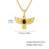 Falcon of Horus Necklace Stainless Steel Gold Color Eagle Pendant Necklace for Men Women Fashion Natural Stone Jewelry Gift