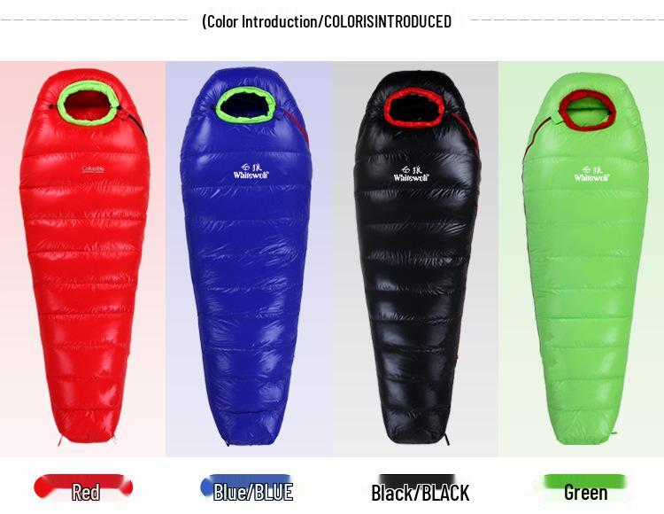 Adult Mummy Sleeping Bag -25°F for Camping and Travel, Duck Down