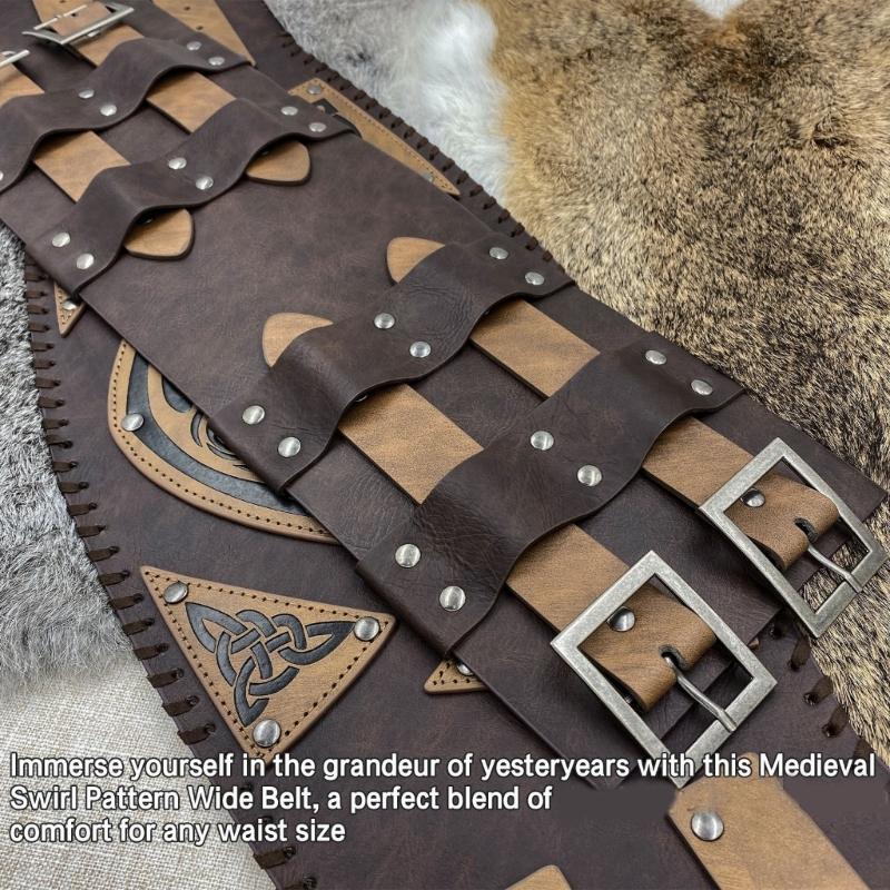 Medieval Wide Belt for Cosplay Parties Costume Girdle Embossed Corset Belt Stage Shows Corset Belt Role Play Waiststrap