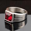 Men's Punk Rhinestone Inlaid Stainless Steel Ring – Japanese Korean Trendsetter Fashion.
