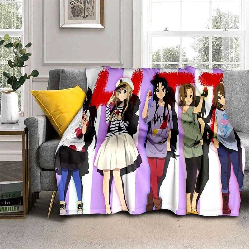 3D Kawaii Girls K-ON Cartoon Cute Lolita Blanket,Soft Throw Blanket for Home Bedroom Bed Sofa Picnic Travel Cover Blanket Kids