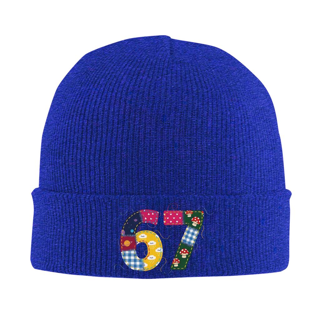 67 Six Seven Meme Sewing 67 Meme Beanie Hats  Bonnet Hats Men Women Casual Kpop Knit Hat Autumn Custom Warm Caps