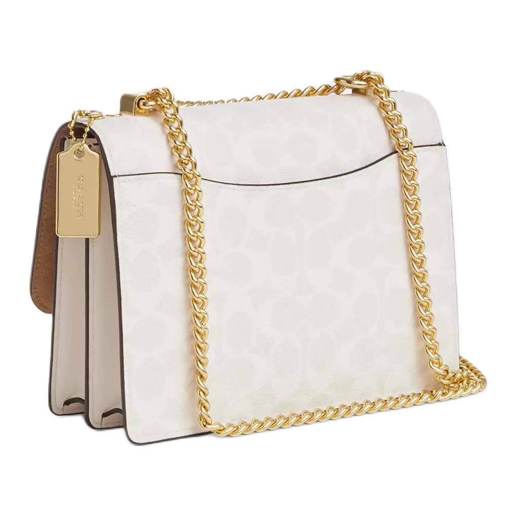 Coach Klare 22 Logo Color Block Design Signature Coated Canvas Crossbody Shoulder Bag Small Women Bags White Beige CAL29-IMXU5