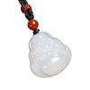 Hetian Jade Mutton Fat White Maitreya Buddha Pendant for Women - Laughing Buddha Necklace