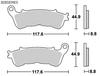 KITACO SBS Brake Pads Balanced for City Riding and Sport Riding 828HS Sinter Metal for FORZA Part - - - CB400SF, CB1100, CB1300SF, CTX1300, Etc. -