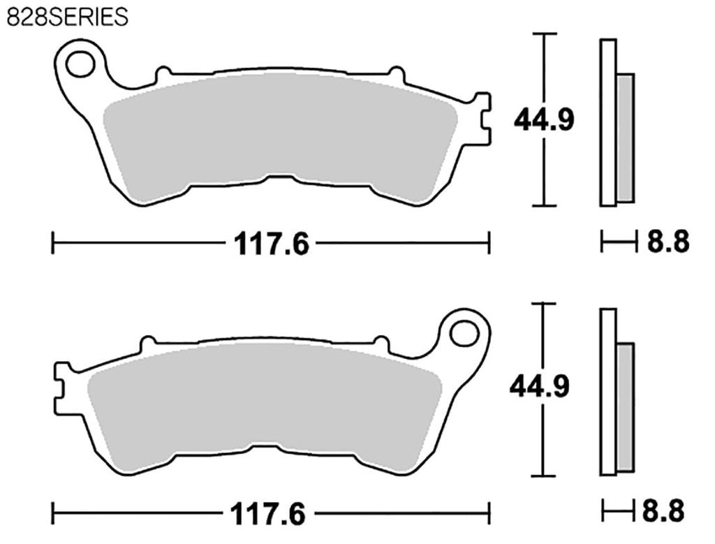 KITACO SBS Brake Pads Balanced for City Riding and Sport Riding 828HS Sinter Metal for FORZA Part - - - CB400SF, CB1100, CB1300SF, CTX1300, Etc. -
