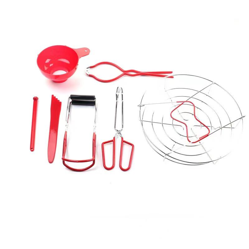Set di Pinze da Cucina Antiscivolo e Isolanti Termici e Sollevatori per Pentole da 7 Pezzi per una Sicura Preparazione della Marmellata