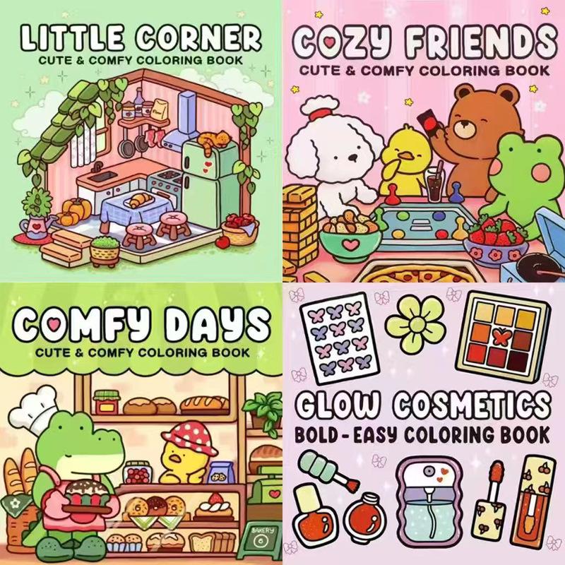 Libro da colorare a tema amore per San Valentino, stile cartone animato, per Adulti e Adolescenti
