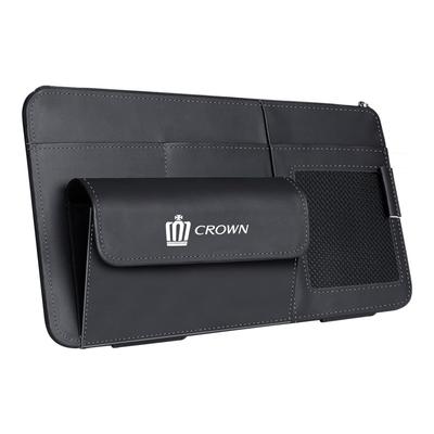 Bolso Pala de Sol Fumezu Compatível com Honda Bolsa de Armazenamento Multifuncional para Carro com Couro Fácil de Segurar Estacionamento Coroa Pequena Preta, Organizador,