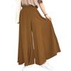 Women Ice Silk Wide Leg Pants Elastic High Waist Loose Maxi Trousers Plus Size Casual Beach Palazzo Pants Summer