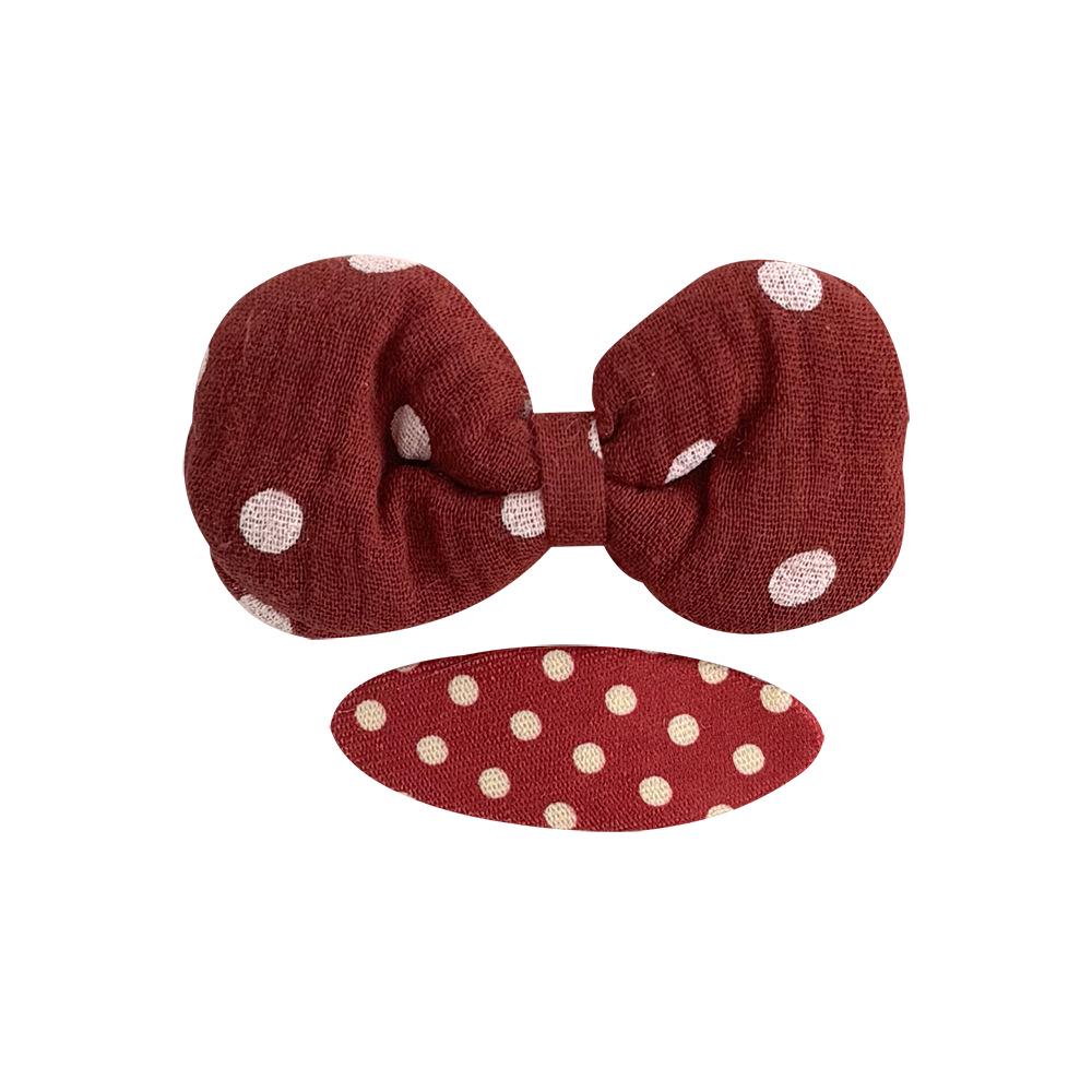 Red Polka Dot Plaid Bow Hair Clip for Children - Versatile Sweet Flower Design