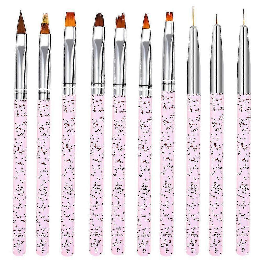 Nail Brush Set,10 Pieces Art Painting Gel With Brush Pen Accessories - CHUNCC