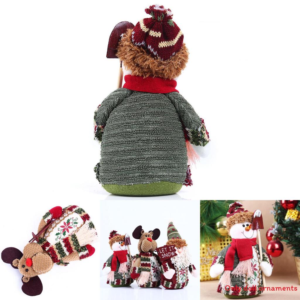 Christmas Santa Snowman Reindeer Holiday Tabletop Ornaments Made Of Fabric For Seasonal Home Decor
