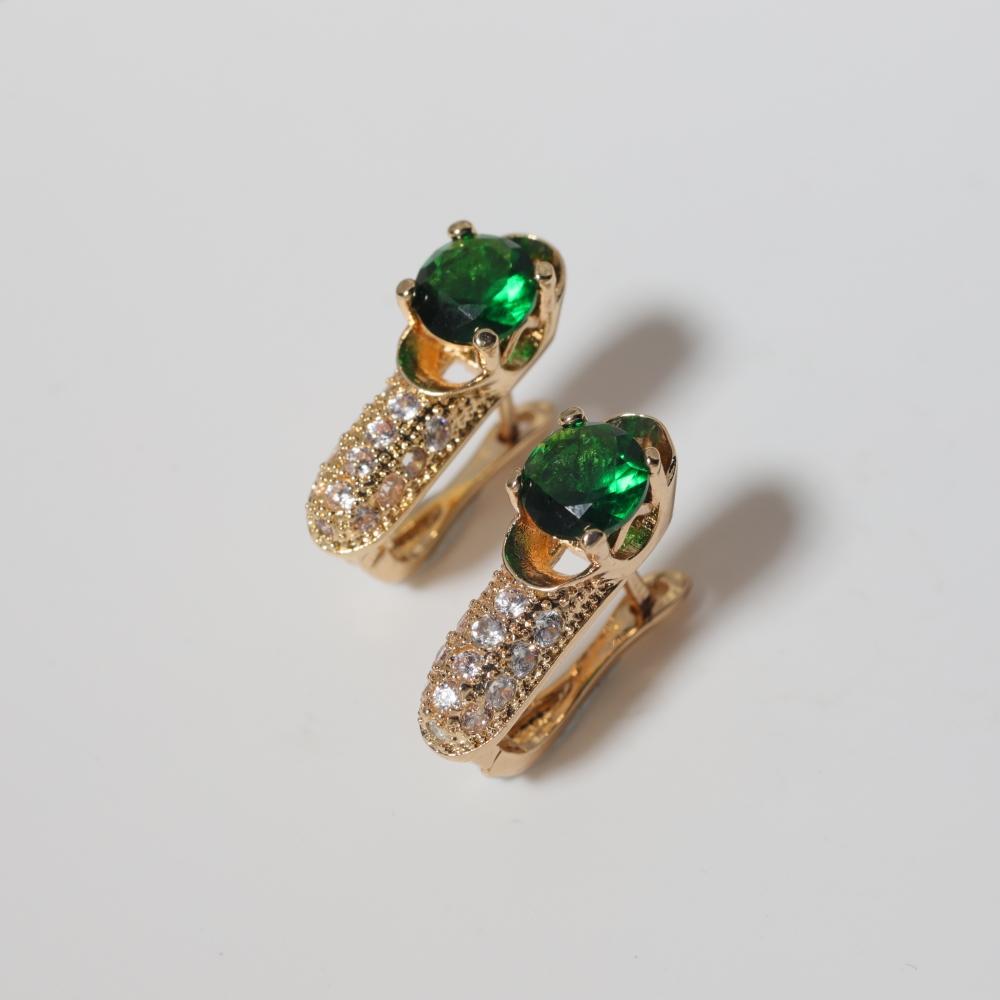 Golden Plated Hollow Zirconia Huggie Hoop Earrings for Women Jewelry Wedding Party Accessories