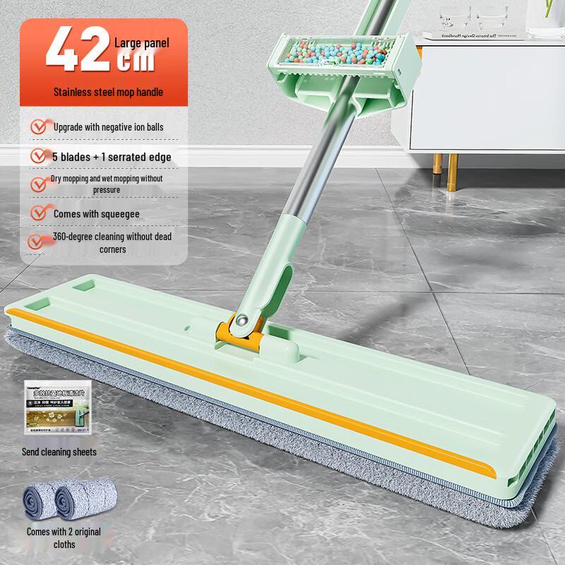 Smart Hands-Free Flat Mop with Scraper