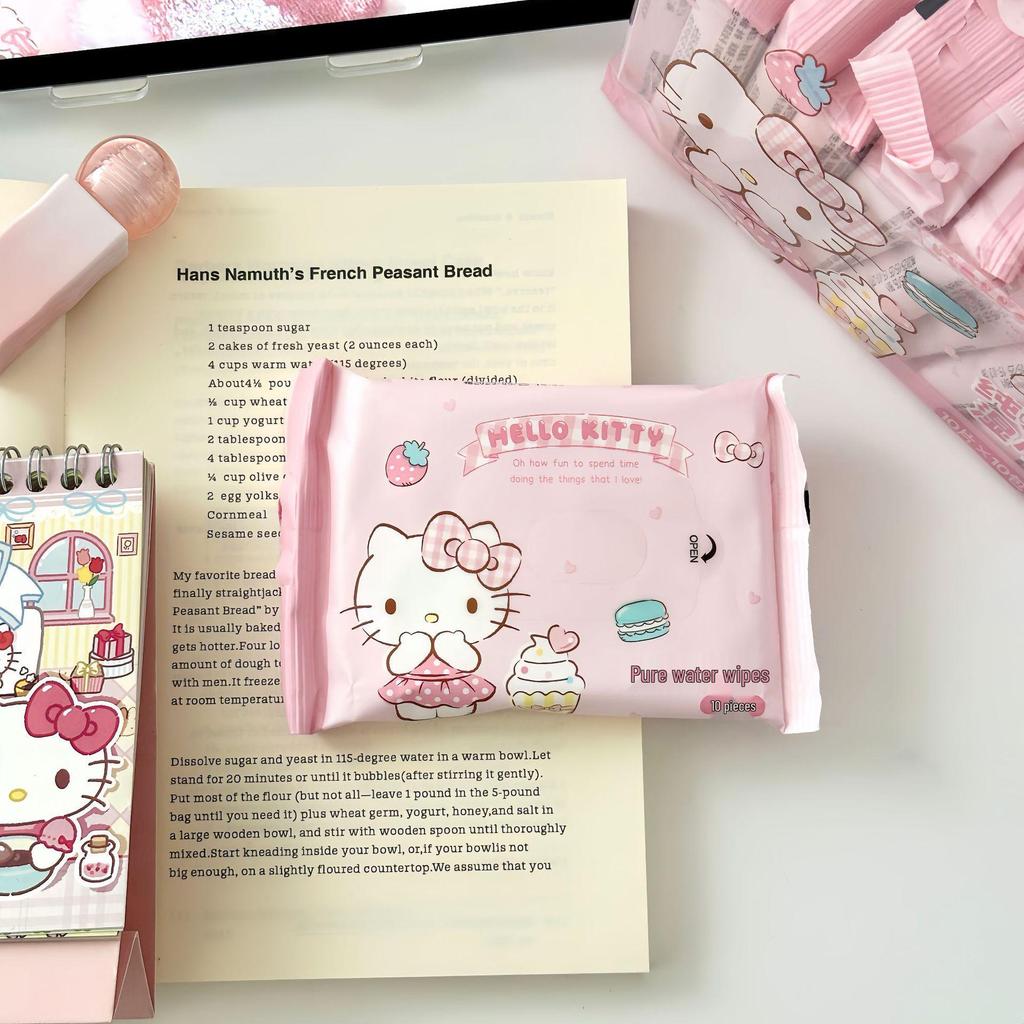 Sanrio Hello Kitty Baby Feuchttücher - Tragbare Packung für die Hand- und Mundreinigung