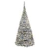 Luminous 1.8m Flocked Snow-Falling Retractable Christmas Tree for Home or Mall Decoration