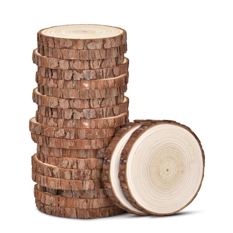 2pcs 10-12cm Nature Unfinished Round Wood Slices Wooden Circle for Weddings Centerpieces Decor and DIY Painting Crafts