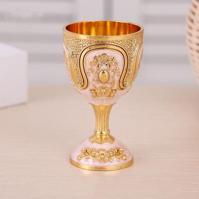 New Vintage Wine Glass Classic Metal Drinkware Goblet European Style White Wine Cup Family Friend Neighbor Gift