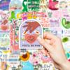 50 Mental Health Stickers Small Fresh Cartoon English Short Skateboard Water Cup Waterproof Decoration Stickers