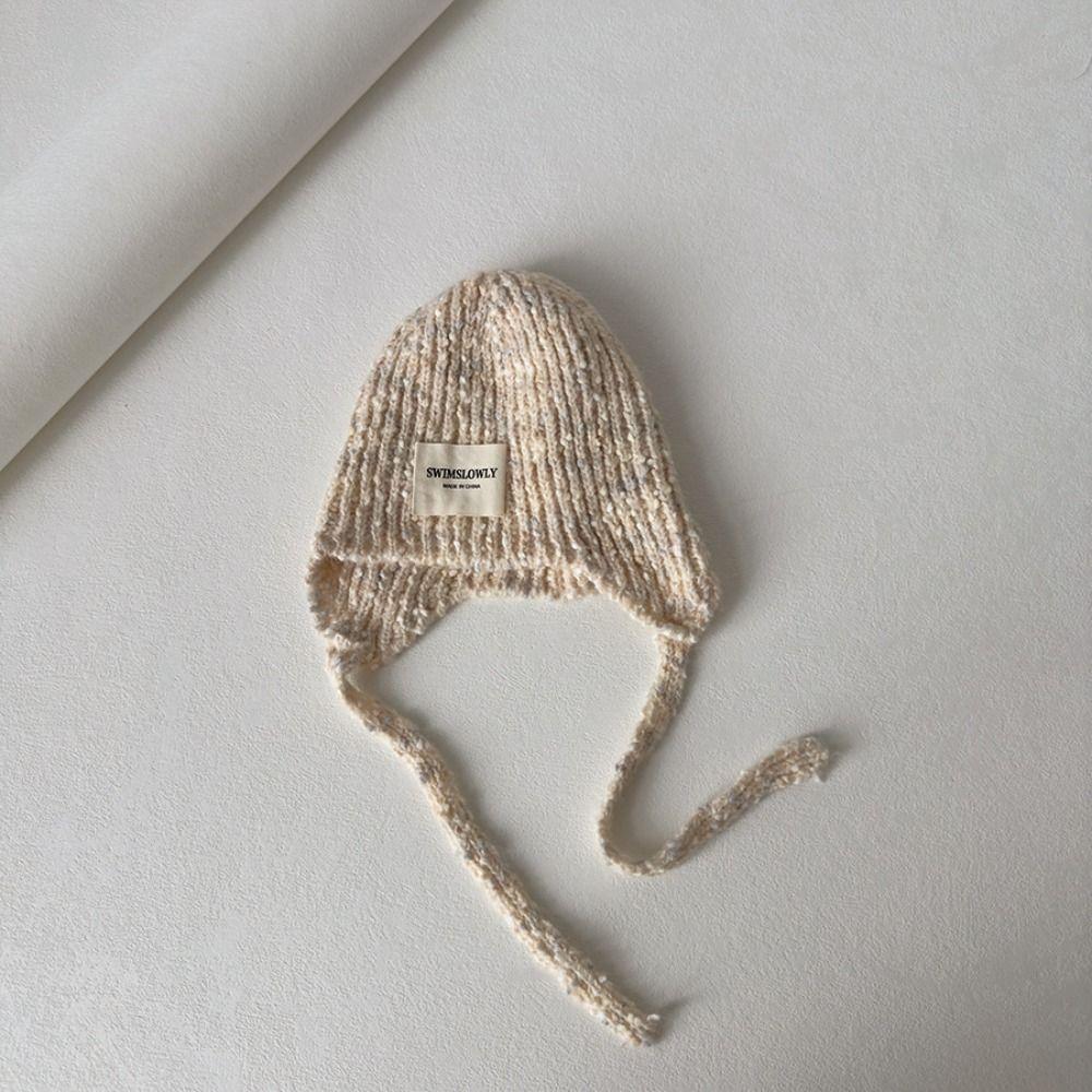 Ear Protection Knitted Hat With Ties Windproof Winter Beanie Hat Cute Santa Hat For Toddler