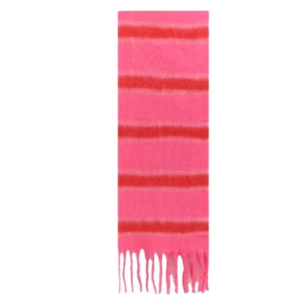 Plush Tassel Shawl Colorful Cashmere Scarves Classic Stripe Wool Scarf Girl
