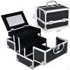 Cosmetic Storage Case with Mirror And Handle for Makeup Tools