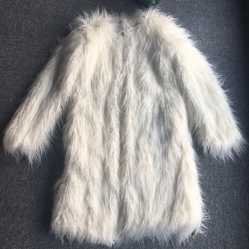 Fashion Elegant Women Autumn Winter Jacket Wool Collar Stand Up Party Luxurious Thickening Winter Plush Coat Plush Women Coat Loose Women's Coat