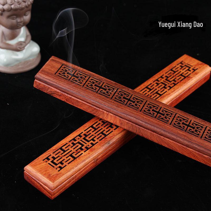 Vietnamese Rosewood Incense Burner - Hollow Red Wood Agarwood Incense Stick Holder and Ceremony Gift