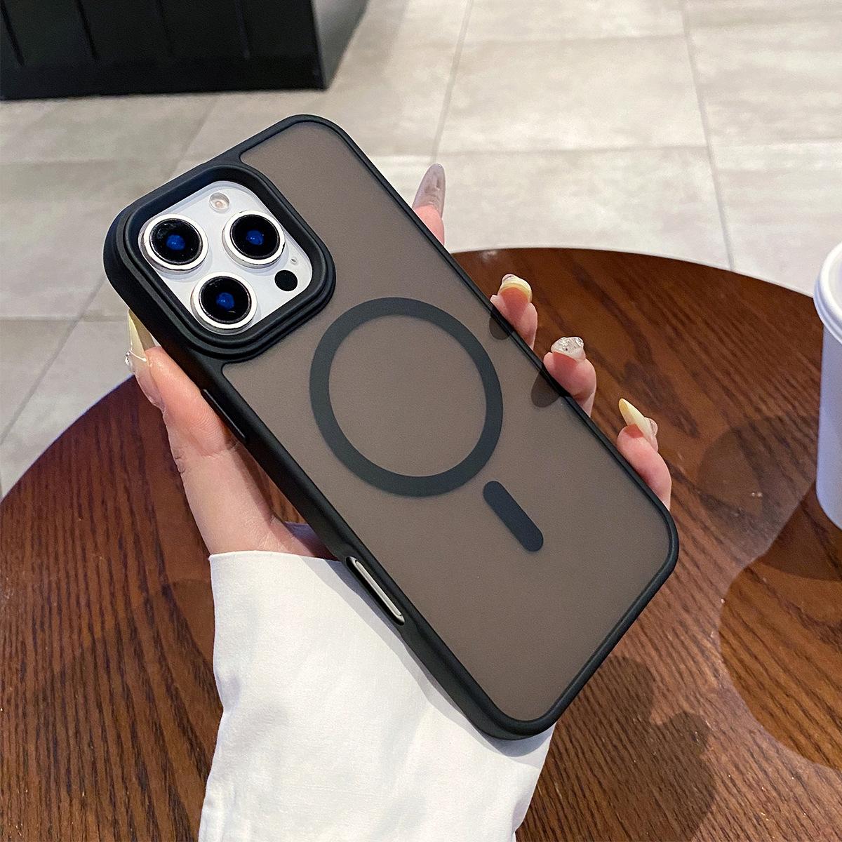 

Black Frame Matte Skin Magnetic Phone Case Mobile Phone Case Minimum Order One Piece for Apple Phone Protective Cover for Girls For iphone 17PROMAX