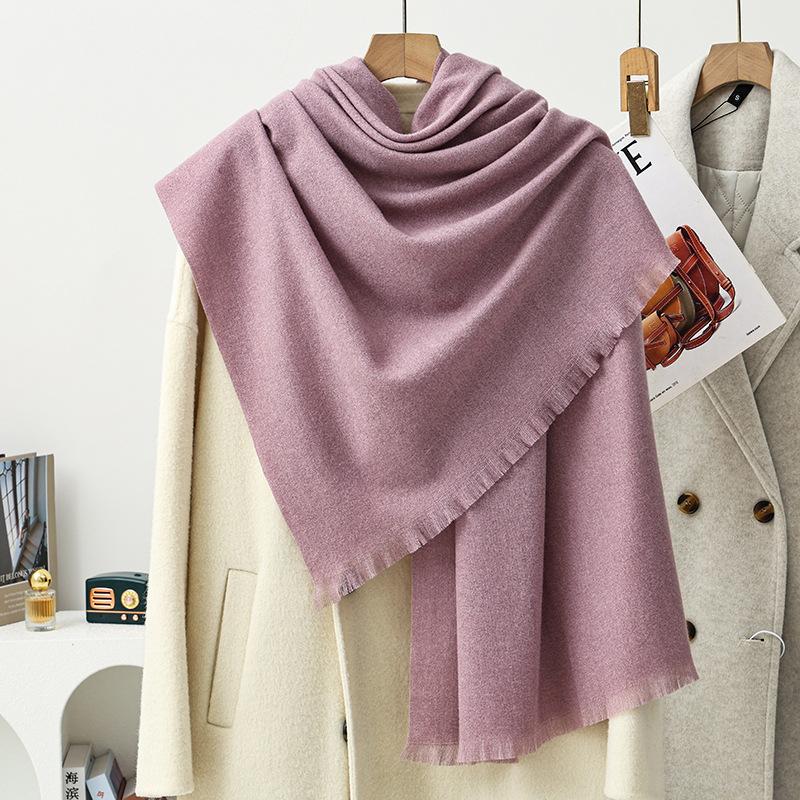 Short Beard Scarf Light Luxury High-end Cashmere Scarf Women's Winter New Korean Men's Shawl Solid Color