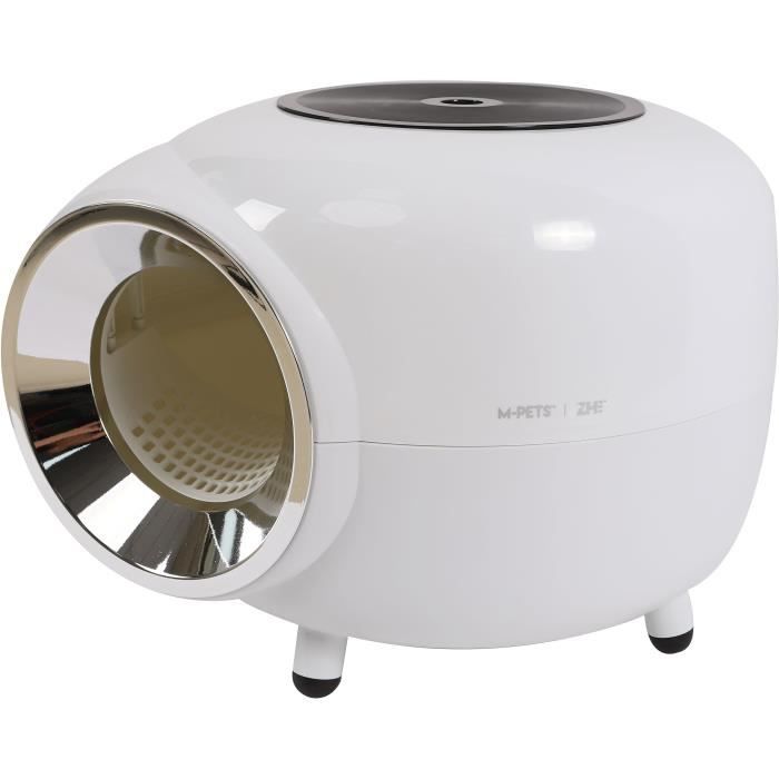 Maison De Toilette Pour Chat - Mpets - SPACE I Blanche - Ergonomique - Filtre Inclus - Facile À Nettoyer
