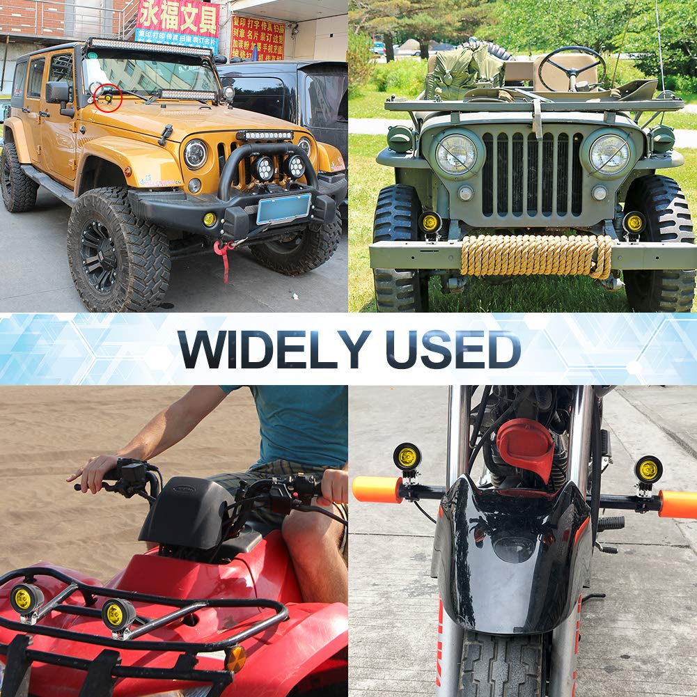 Motorcycle Fog Yellow LED Auxiliary Work Work High Long Shock Car Exterior Narrow With Set of 4 X-STYLE Lamps, Headlights, Lights, Lights, 10W,